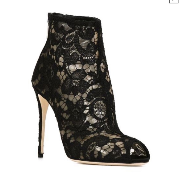 Dolce & Gabbana Shoes - DOLCE & GABBANA FLORAL LACE BOOTIES sz 40